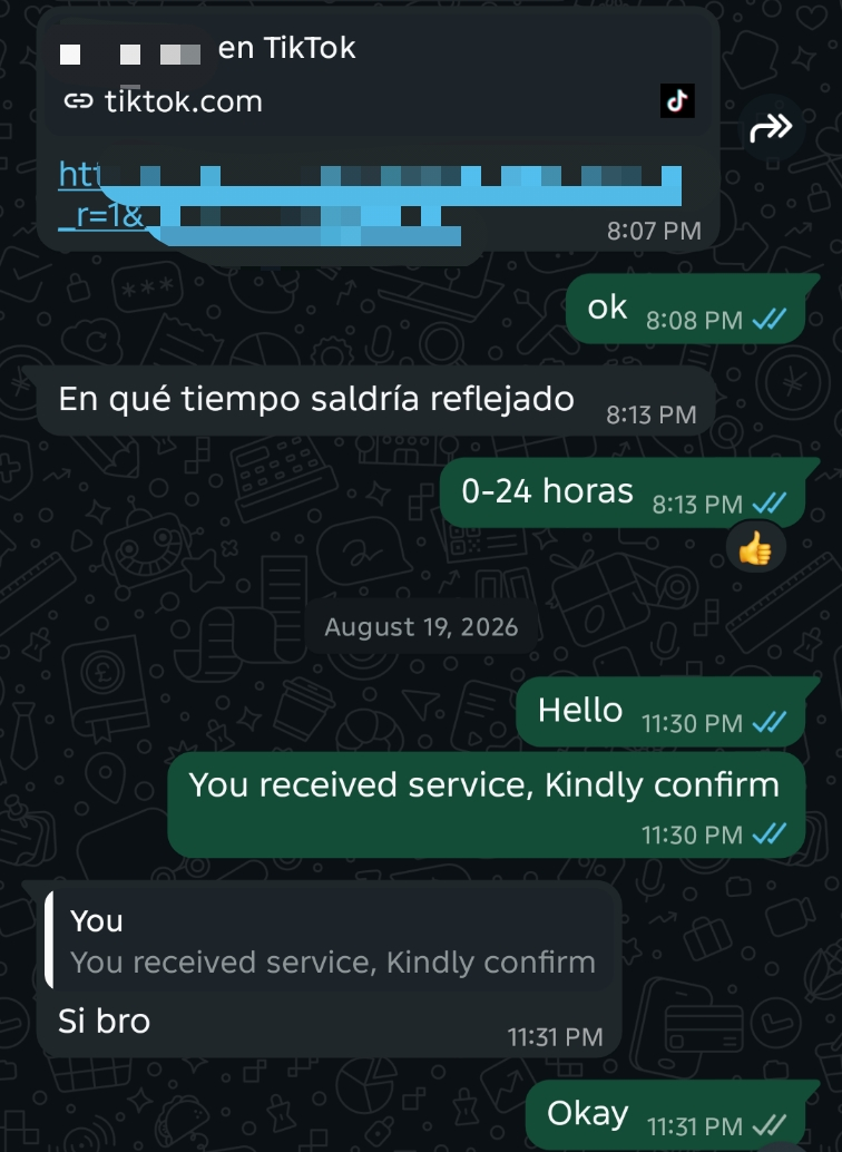 Delivery confirmed by customer